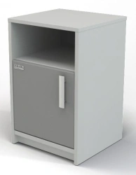 Nightstand with Niche and Shelf, Model 106-004-7 K, 450x450x660mm