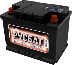 Lead-Acid Starter Battery 6СТ-60VL RUSBAT Electric