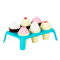 Delicious Ice Cream Play Set (7 pcs) - 3 Ice Creams, 3 Cupcakes, Stand