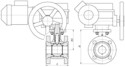 Flanged Ball Valve for Electric Drive KSH DN 10-100 PN 1.6-25 MPa