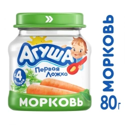 Homogenized Carrot Puree for Children "Agusha", 80g