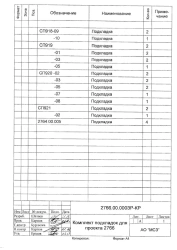 Rubber Gasket Set for Translation 2766 (Project 2766.00.000ZR-KR)