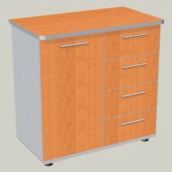 Single Door Cabinet with Four Drawers Model TD-5