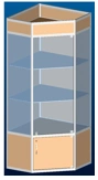 Corner Display Case 800x800x2000 mm