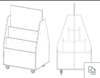 Mobile Double-Sided Exhibition Rack 800x656x1300 mm