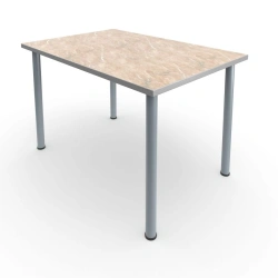 Dining Table with Durable Surface and Metal Frame