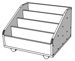 Wooden Preschool Furniture: Rolling Library Storage Box