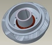 Floating Impeller with Washers, MT5A-400, 22 mm Shaft, Short Hub, Niresist