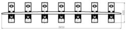 SP850 Profile Counterrail with Complete Set of Pads and Fasteners for Crossings M.P. 380.00