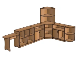 Kindergarten Furniture Set for Play and Storage - Komest NM46