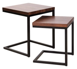 Wooden Top Coffee Table with Metal Frame