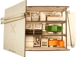 Magnetic Toy Cars Set with Wooden Garage 06029g