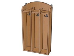 Clothing Rack "Moydodyr", MDF, 3 Compartments, Model SHD29