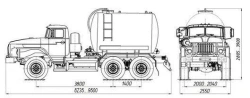 Vacuum Tank Truck MB 4680K6-10 on Ural Chassis 5557-1151 Series