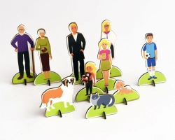 European Race Figurine Set - Three Generations Family