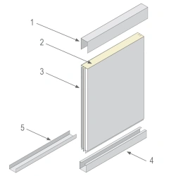 Solid Metal Partition Panel 60mm Thickness, Standard Type