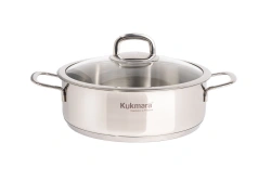 Kukmara SAFIA Stainless Steel Saute Pan with Glass Lid