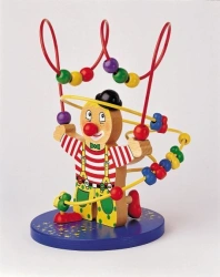Sliding Figures Game - Clown on Wooden Platform