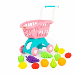 Mini Shopping Cart for Kids with 12 Toy Food Items