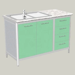 Two-Door Sink Cabinet with Four Drawers Model MA-13