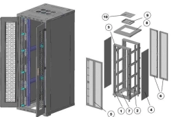 Floor-mounted reinforced telecommunications cabinet 47U, model ШТ-П-47U-800х2260х1000-2П2П-У