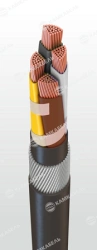 Power Cable with Copper Conductors, Insulated with Cross-Linked Polyethylene, 3 kV, PvKShp