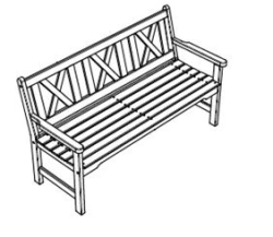Wooden Bench for Public Spaces, Model 20800