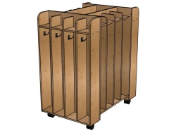 Floor Towel Rack with 16 Compartments, Plywood (Painted) - Model SHD63