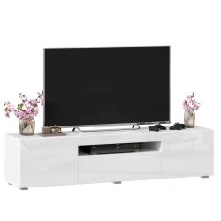Brooklyn TV Stand 1600 (White Gloss, Design 1)
