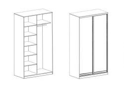 Sliding Wardrobe for Living and Office Spaces, Art. Sh06