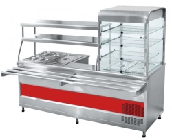 Universal Hot Food Display Showcase PVCM-70KMU Right Stainless Steel
