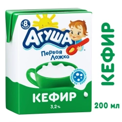 Agusha Kefir 3.2% Fat Content 204g for Children Over 8 Months