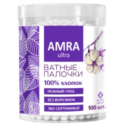 100% Cotton Swabs for Hygiene and Cosmetic Use AMRA