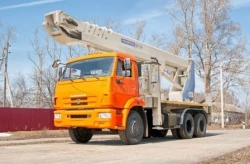 Telescopic Aerial Work Platform with Boom AHP 36T KAMAZ-65115 35.5M 350/120KG 22/24.5M