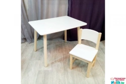 Children's Wooden Furniture Set "Sonechka" (Table and Chair)
