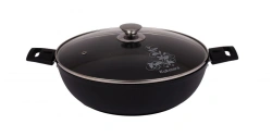 Non-Stick Aluminum Saute Pan 300/85mm by Kukmara with Glass Lid