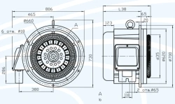 AC Induction Motor AIN 45/90-A 12/6, 90 kW
