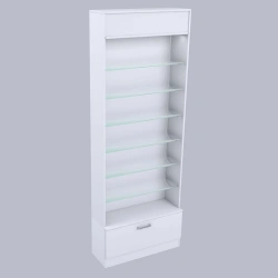 Medicine Display Cabinet with Adjustable Feet and Metal Handles