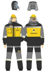 Men's Protective Suit Against Harmful Biological Factors and High Temperatures, Rosneft Style