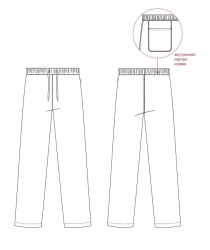 Comfortable Straight Leg Work Pants with Elastic Waist and Secure Pocket Foodmaker Model 4.364