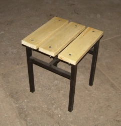 Wooden Stool with Metal Frame 370x370x450mm