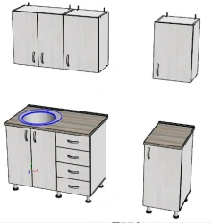 Kitchen Furniture Set for Cooking and Storage by Narmada