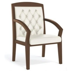 Eco-Leather Armchair with Wooden Frame