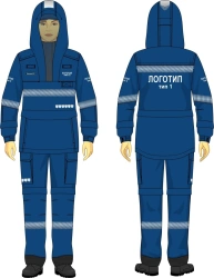 Women's Protective Suit Against Thermal Arc Risks with Brand Design - Gazprom Neft