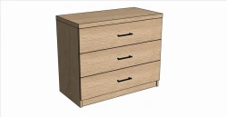Adele Chest of Drawers AR13, Black, Chrome Finish, 900x750x450mm