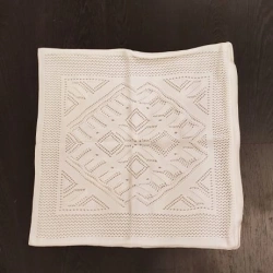 Decorative Knitted Pillowcase from Blended Synthetic Yarn
