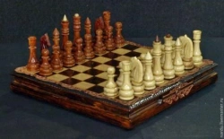 Carved Chess Set - 500x250x50 mm