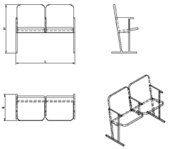 Two-Seat Auditorium Chair Section - Series KA.2