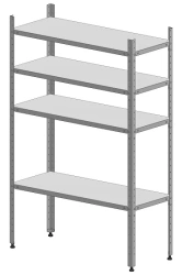 Stainless Steel Storage Rack 1000x500x1800 mm with 4 Solid Shelves