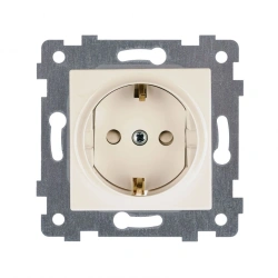 Axiom Hidden Installation Single Socket Mechanism with Ground Contact RS16-454 "Ivory